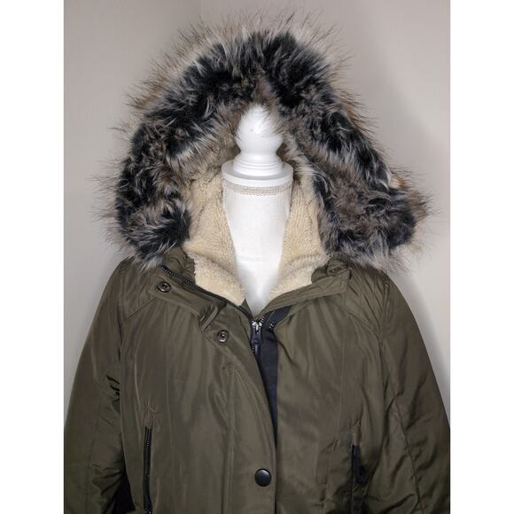 Stoic insulated outdoor winter down parka olive green coat med - Picture 2 of 13